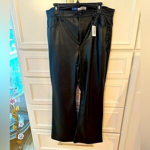 Old Navy high rise faux leather flare black pants. Size 16. NWT